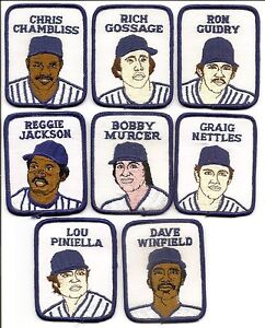 (8) NY Yankees 1978 Penn Emblem Baseball Patches-Gossage-Guidry-Jackson-Piniella