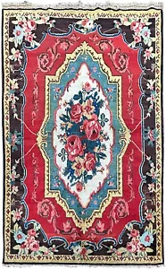 Tappeto armeno 5x7 raro fine antico armeno tribale geometrico 142cmx198cm C.1920 - Foto 1 di 8