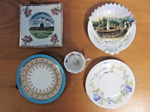 SET OF 4 MINIATURE PLATES WASHINGTON DC ENGLAND GERMANY AND 1 TEACUP JAPAN - Picture 1 of 6