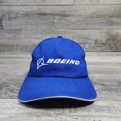 Boeing Airplane Aircraft Hat Cap Adult Mens Adjustable Strapback Causal Outdoor  - Image 1 of 4