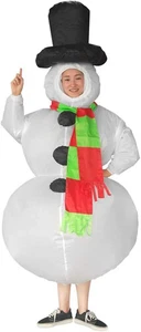 Machen Sie sich bereit, mit unserem aufblasbaren Schneemann-Kostüm aufzufallen! Perfekt für Partys - Bild 1 von 7