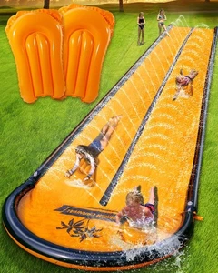 Slip Wasser und Rutsche für Kinder Erwachsene, extra lange Garten Wasserrutsche mit Po... - Bild 1 von 6