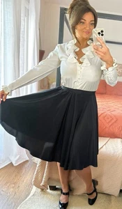 Vintage Josephine Größe Small schwarzer knielanger Rock hergestellt in Japan - Bild 1 von 5