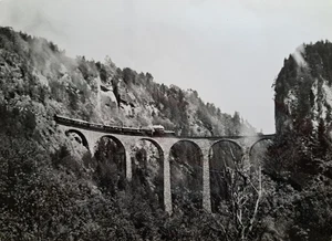 Dampflokomotive Personenzug Wagons KWStE ? Viadukt Foto 60er Jahre - Picture 1 of 2