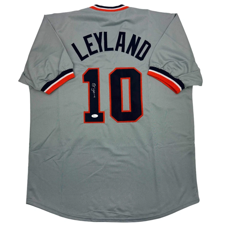 Autographed/Signed Jim Leyland Detroit Grey Baseball Jersey JSA COA - Image 1 of 4