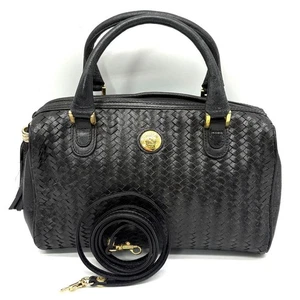 Auténtico bolso de mano FENDI Mini Boston 2 vías FF cuero negro - Imagen 1 de 24