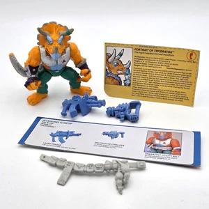 Figura completa TRICERATON con tarjeta de archivo 1990 Playmates Ninja Turtles TMNT - Imagen 1 de 11