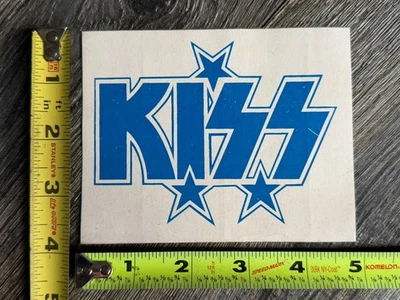 KISS Sticker Blue Logo Stars Vintage Kiss Aucoin Warehouse Prototype Memorabilia - Image 1 of 2