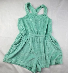 Disney Parks Little Girls Size 9 Terry Cloth Romper Outfit Swim Coverup Green - Picture 1 of 8