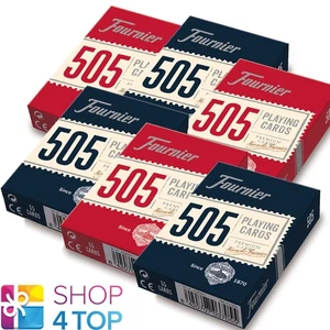 6 Decks Fournier 505 Plastic Coated Poker Playing Cards 3 Red 3 Blue Standard - Picture 1 of 5
