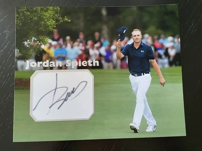 Foto personalizada firmada por Jordan Spieth corte 8x10 certificado de autenticidad JSA 2015 campeón de golf Masters Foto 1 de 2