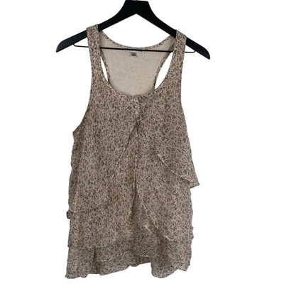 Marisa Christina Top Womens Sleeveless Pink Sz XL Ditzy Floral Cottage Core Boho - Image 1 of 4