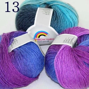 Sale 3Ballsx50gr Rainbow Blankets Rug Shawl Cashmere Wool Hand Crochet Yarn 13 - Picture 1 of 12