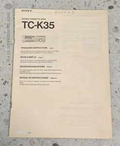 SONY TC-K35 VINTAGE original CASSETTE TAPE DECK OWNERS manual JAPAN - Bild 1 von 3