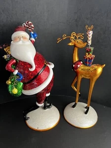 Kirkland Signature SANTA AND REINDEER Christmas Holiday Décor Figures - Picture 1 of 18
