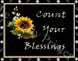 MAGNET - SUNFLOWER - "Count Your Blessings" --- Ship FREE - Picture 1 of 1