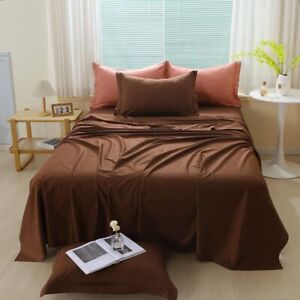 Milano Luxury Collections 4 Piece Queen Size 2 Flat Bedsheets 2 Pillow Shams