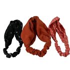 Set of 3 Headbands Twisted Stretch Boho Keeps Hair Out Of Eyes Accessory