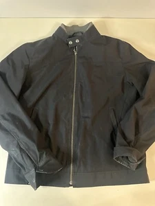 Banana Republic Jacke Herren Medium schwarz durchgehender Reißverschluss Y2K Canvas Classiccore Freizeit - Bild 1 von 9