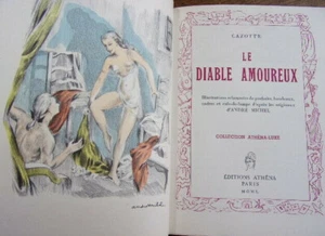 Curiosa. Le diable amoureux. Cazotte illustrations rehaussées de pochoirs - Picture 1 of 9