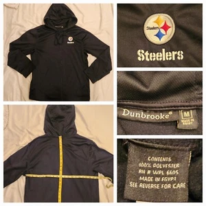 Pittsburgh Steelers NFL Cremallera Completa Manga Larga Sudadera con Capucha Chaqueta Para Hombre Mediana Negra - Imagen 1 de 7