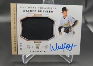 2018 National Treasures Walker Buehler College Rookie Patch Auto RC /99 Dodgers