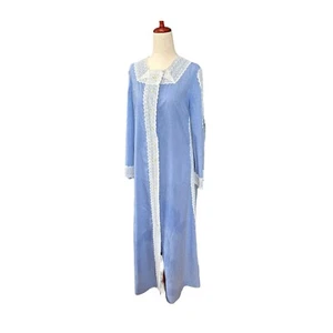 Maxi caftán campesino vintage años 70 Mel Mortman Oscar de la Renta Loungewear Resort L - Imagen 1 de 7