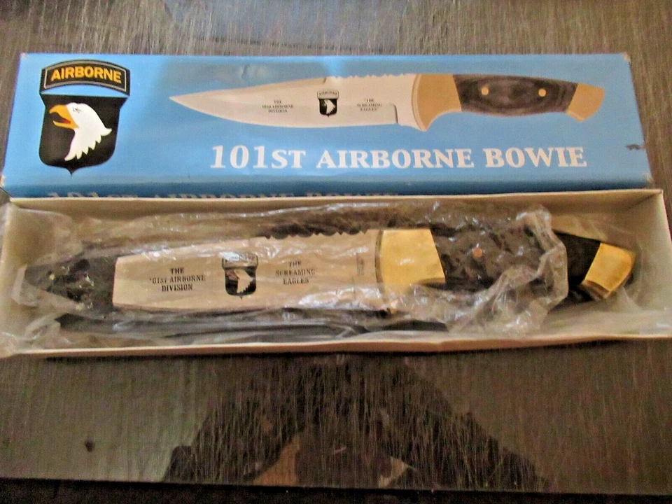 NEW- 82nd AIRBORNE BOWIE KNIFE WITH SHEATH - Image 1 of 1