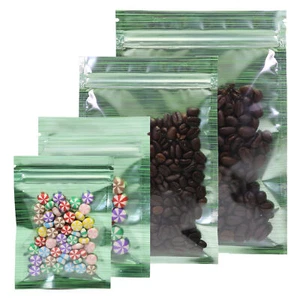 100 bolsas planas reconectables QuickQlick™ seguras para alimentos con ventana transparente verde de una cara - Imagen 1 de 10