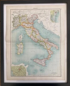 Antique Italy Map Print Bartholomew 1902 - Picture 1 of 6