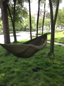 Travel Camping Backpacking Sleeping Hang Bed Hammock w/ Bug Mosquito Net Jungle - Picture 1 of 3