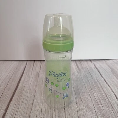 Biberón Playtex 8oz Drop-Ins Silicona Flujo Mediano Pezón Verde Diseño Coches Foto 1 de 4