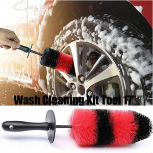 17" Wheel Brush Auto Detail Rims Tire Seat Engine Wash Cleaning Kit Tool - Picture 1 of 13