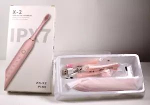 Cepillo de dientes eléctrico sónico X-2 con 4 cabezales de cepillo 6 modos ZD-X2 color rosa, nuevo - Imagen 1 de 2