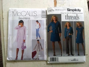 2 VTG Uncut Office Wear Patterns~Women's 10-18~Jacket Dress Pants Skirt Top More - Picture 1 of 7