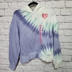 Sudadera con capucha Wildfox para mujer de felpa francesa calce relajado pequeña tie-dye Peri Shibori nueva con etiquetas - Imagen 1 de 7