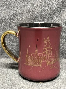 HOGWARTS Coffee Mug 14oz / 400ml Harry Potter WBEI Gold Burgundy Ceramic Wizard - Picture 1 of 7