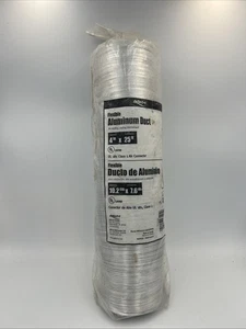 Deflecto nicht isolierter Metallkanal flexibel 3-lagig silber 4" x 25' - Bild 1 von 8