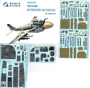 Quinta Studios 1/32 A-6A INTRUDER DECAL COLORED INTERIOR SET Trumpeter - Picture 1 of 8