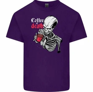 Café O Muerte Camiseta Divertida Para Hombre Calavera Esqueleto Segador - Imagen 1 de 31
