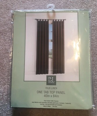 NEW BL Home Faux Linen Olive Green Drapery Window One Tab Top Panel 40in x 84in - Image 1 of 3