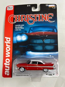 CHRISTINE 1958 PLYMOUTH FURY PELÍCULA COCHE AUTOWORLD FUNDIDO A PRESIÓN 1:64 NUEVO - Imagen 1 de 2