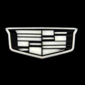 Cadillac Escalade Gloss Black White LED Logo 2015-2024 Illuminated Emblem Front - Picture 1 of 4