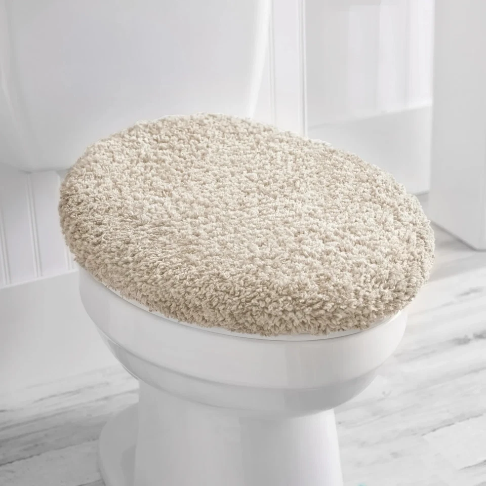 Cubierta de tapa de inodoro resistente a manchas y decoloración ajuste redondo alargado baño bronceado 19X22" Foto 1 de 4