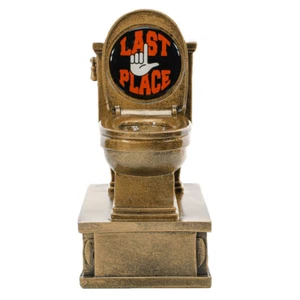 Letzter Platz Gold Toilettenpokal, Aktionssockel - individuelle Gravur Verlierer Auszeichnung - Bild 1 von 11