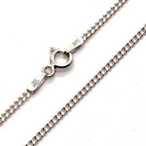 925 Sterlingsilber 1,7 mm Bordstein kubanische Kette Halskette Italien alle Größen Herren Damen - Bild 1 von 7