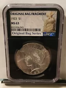 1923 Peace Silber Dollar - NGC MS63 Original Tütenfragment Serie - Bild 1 von 2