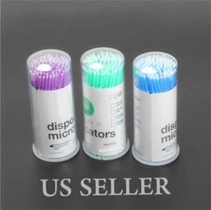 S M L 100 pcs Disposable Micro Brush Swab Applicators Eyelash Extension New - Picture 1 of 8