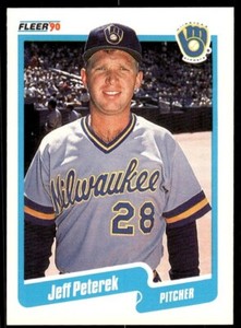 1990 Fleer Jeff Peterek Rookie Milwaukee Brewers #333