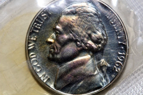 1962-P-S US Mint Set w/ Cameo Franklin & Toned Nickel Grade Mint State (NUM7994) Cover